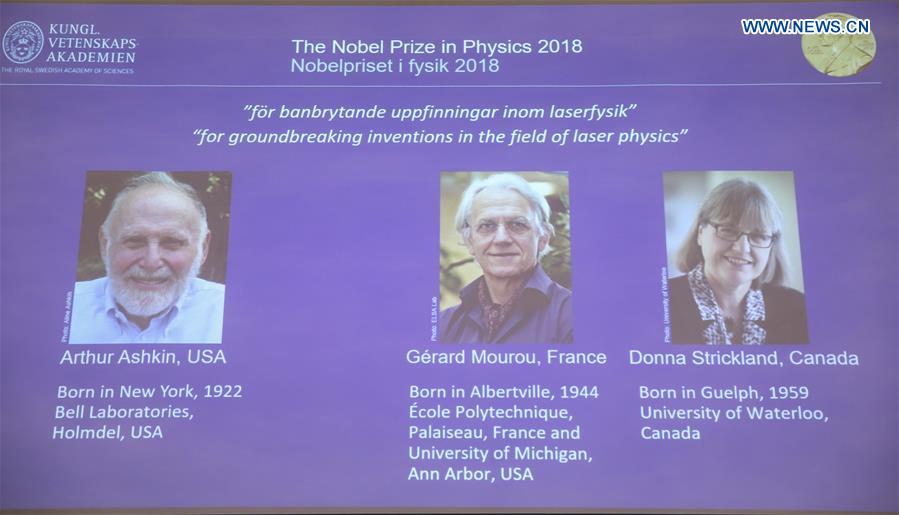 SWEDEN-STOCKHOLM-NOBEL PRIZE-PHYSICS