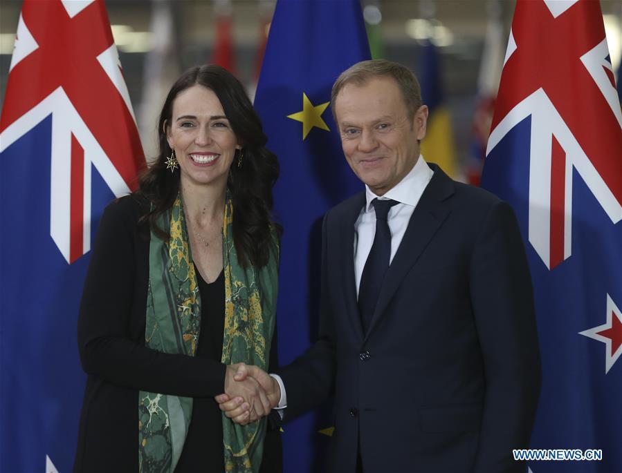 BELGIUM-BRUSSELS-EU-NEW ZEALAND-MEETING