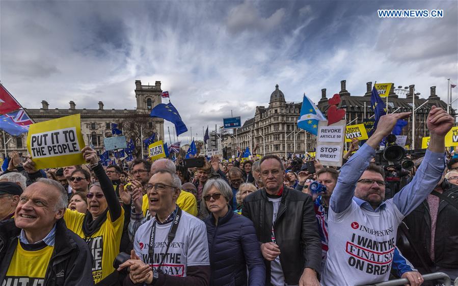 Xinhua Headlines: Britain, EU wrestle with challenges as uncertainty drags on beyond "Brexit day"