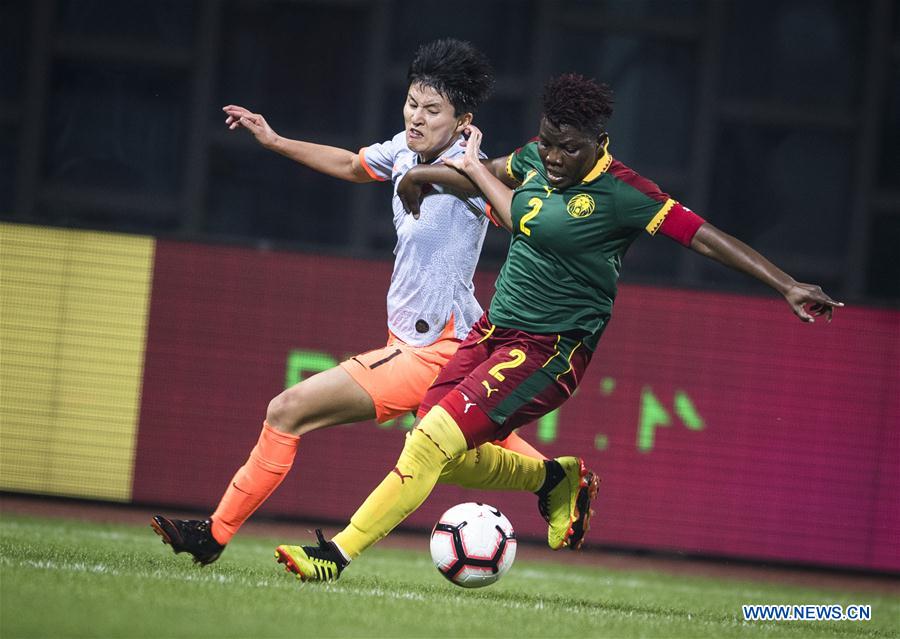 (SP)CHINA-WUHAN-FOOTBALL-INTERNATIONAL WOMEN'S FOOTBALL TOURNAMENT WUHAN 2019 FINAL-CHINA VS CAMEROON