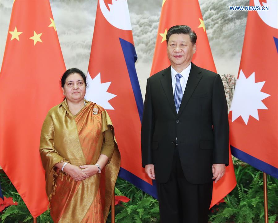 CHINA-BEIJING-XI JINPING-NEPALESE PRESIDENT-TALKS (CN)