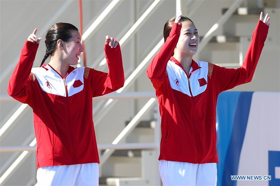 (SP)ITALY-NAPLES-SUMMER UNIVERSIADE-DIVING-WOMEN'S 10M SYNCHRONISED PLATFORM-FINAL