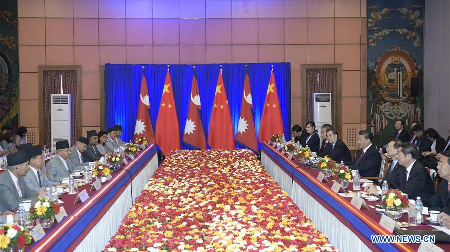 NEPAL-KATHMANDU-CHINA-XI JINPING-PM-TALKS