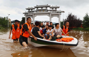 Huaibei inundated by flood due to Typhoon Rumbia in east China