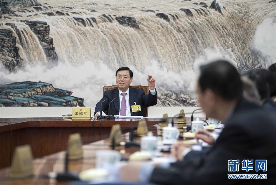 1月29日，十二屆全國人大常委會第一百零九次委員長會議在北京人民大會堂舉行，張德江委員長主持會議。 新華社記者 李濤 攝