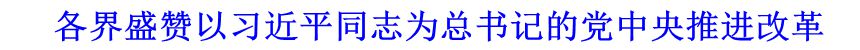 各界盛贊以習(xí)近平同志為總書記的黨中央推進改革