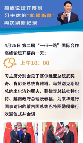 高峰論壇開幕前，習(xí)主席的“忙碌指數(shù)”再次刷新紀(jì)錄