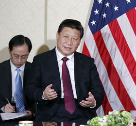 習近平同奧巴馬在荷蘭舉行會晤